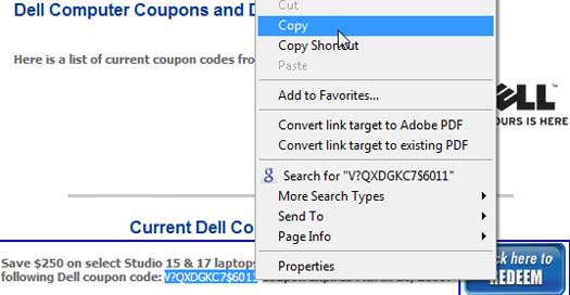 Copy the Computer Coupon to Use it